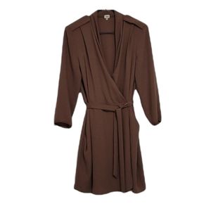 Aritzia Wilfred Brown Franca Wrap Dress